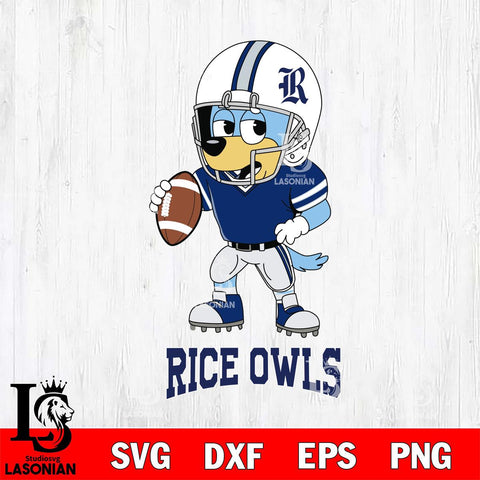 Rice Owls Bluey rugby Svg Eps Dxf Png File, Digital Download ,Instant Download, Cricut File