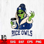 Rice Owls Boujee Grinch Girls Christmas Cut Files Cricut, Svg Dxf Eps Png file, Digital download , Silhouette