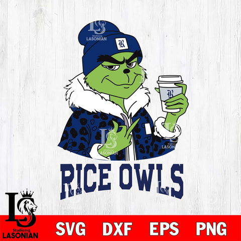 Rice Owls Boujee Grinch Leopard Christmas Cut Files Cricut, Svg Dxf Eps Png file, Digital download , Silhouette