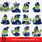 Rice Owls Boujee Grinch NCAA Bundle 12 SVG Eps Dxf Png File, Digital Download, Instant Download