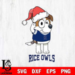 Rice Owls Christmas Bluey Jack Sport Cut Files,Bluey Cricut,Christmas Svg , Bluey svg , Digital Download, dxf eps png pdf file