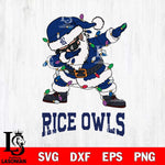 Rice Owls Dabbing Santa Claus Ugly Christmas Svg dxf eps png pdf file,NCAA svg,Digital Download,Cricut file