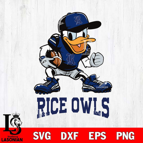 Rice Owls Donal Duck Disney, Svg Eps Dxf Png File, Digital Download