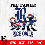 Rice Owls Family Bluey Christmas Svg Eps Dxf Png File, Digital Download