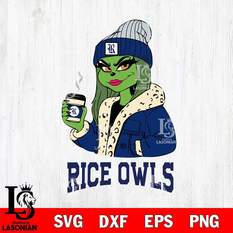 Rice Owls Girls Grinch Bougie Svg Eps Dxf Png File, Digital Download, Instant Download