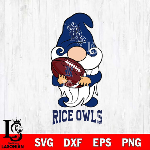 Rice Owls Gnomes Christmas football Svg Eps Dxf Png File, Digital Download, Instant Download