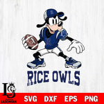 Rice Owls Goofy Disney, Svg Eps Dxf Png File, Digital Download