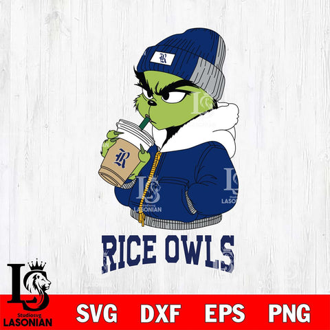 Rice Owls Grinch Bougie Christmas Cut Files Cricut, Svg Dxf Eps Png file, Digital download , Silhouette