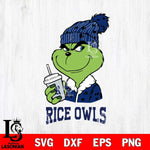 Rice Owls Grinch Cofffe Christmas Cut Files Cricut, Svg Dxf Eps Png file, Digital download , Silhouette