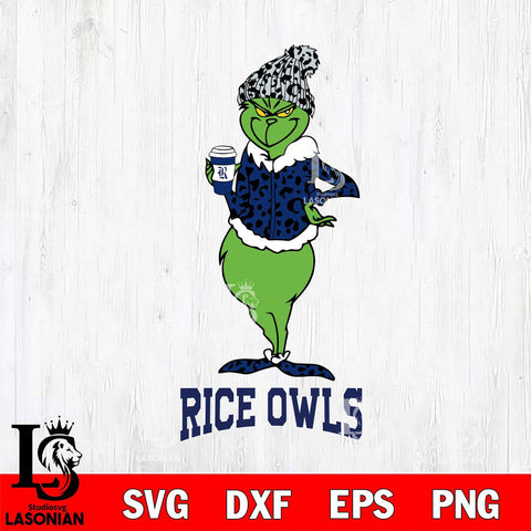 Rice Owls Grinch Leopard Coffee Svg Eps Dxf Png File, Digital Download, Instant Download