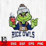 Rice Owls Grinch with coffee Svg Eps Dxf Png File, Digital Download, Instant Download