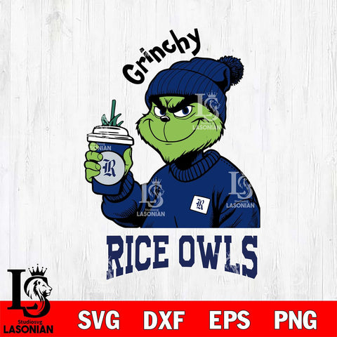 Rice Owls Grinchy Bougie Christmas Cut Files Cricut, Svg Dxf Eps Png file, Digital download , Silhouette