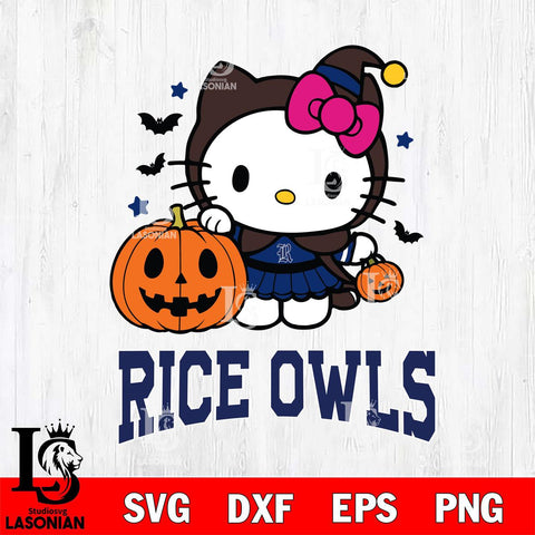 Rice Owls Hello Kitty Horror 1 Svg Eps Dxf Png File, Digital Download