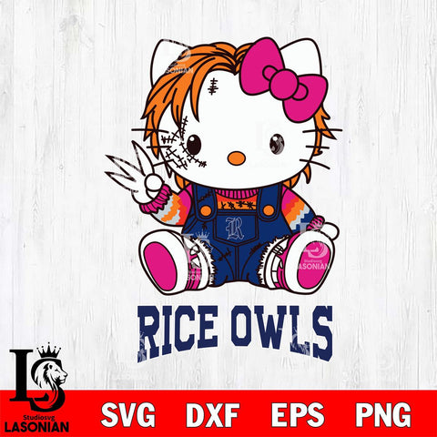 Rice Owls Hello Kitty Horror Svg Eps Dxf Png File, Digital Download