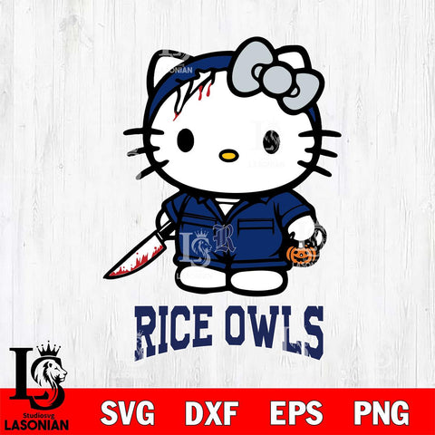 Rice Owls Hello Kitty Horror 5 Svg Eps Dxf Png File, Digital Download