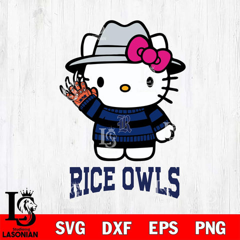 Rice Owls Hello Kitty Horror 6 Svg Eps Dxf Png File, Digital Download