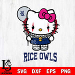 Rice Owls Hello Kitty Horror 7 Svg Eps Dxf Png File, Digital Download