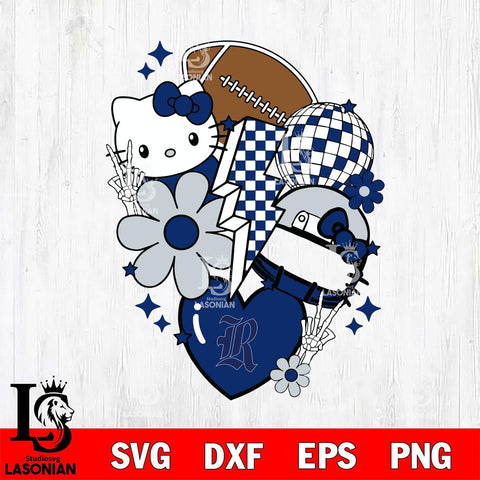 Rice Owls Hello Kitty NCAA 2 Svg Eps Dxf Png File, Digital Download, Instant Download