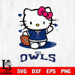 Rice Owls Hello Kitty NCAA 3 Svg Eps Dxf Png File, Digital Download, Instant Download