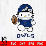 Rice Owls Hello Kitty NCAA 4 Svg Eps Dxf Png File, Digital Download, Instant Download