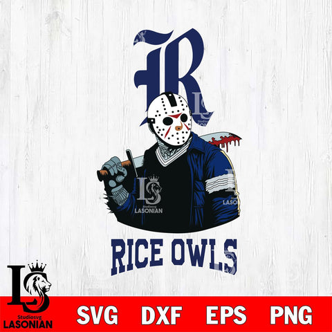 Rice Owls Jason Voorhees 10 Svg Eps Dxf Png File, Digital Download