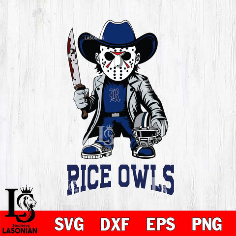 Rice Owls Jason Voorhees 3 Svg Eps Dxf Png File, Digital Download