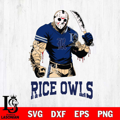 Rice Owls Jason Voorhees Svg Eps Dxf Png File, Digital Download