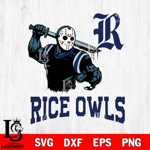 Rice Owls Jason Voorhees 5 Svg Eps Dxf Png File, Digital Download