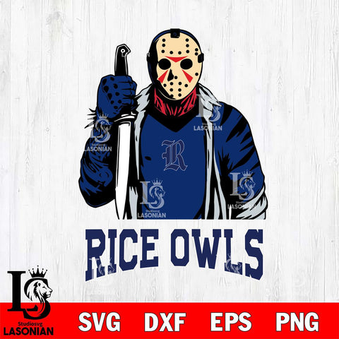 Rice Owls Jason Voorhees 6 Svg Eps Dxf Png File, Digital Download