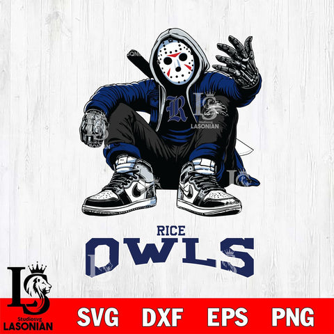 Rice Owls Jason Voorhees Halloween SVG Svg Eps Dxf Png File, Digital Download, Instant Download