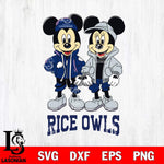 Rice Owls Mickey Minnie Mouse Football Svg Eps Dxf Png File, NCAA svg , File Cut , Digital Download , Instant Download, Cut Svg Files