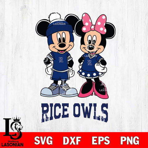 Rice Owls Mickey Minnie Mouse Pink Svg Eps Dxf Png File, NCAA svg , File Cut , Digital Download , Instant Download, Cut Svg Files