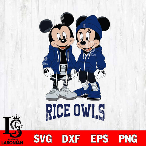 Rice Owls Mickey Minnie Mouse Rugby Svg Eps Dxf Png File, NCAA svg , File Cut , Digital Download , Instant Download, Cut Svg Files