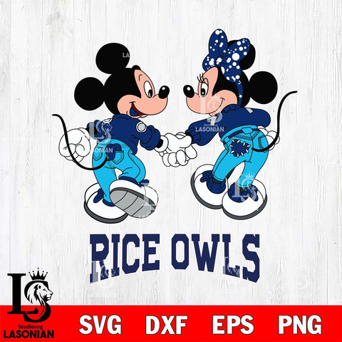 Rice Owls Mickey Minnie Valentine Rugby Svg Eps Dxf Png File, Digital Download ,Instant Download, Cricut File