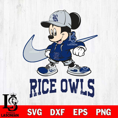 Rice Owls Mickey Mouse NIKE, Svg Eps Dxf Png File, Digital Download