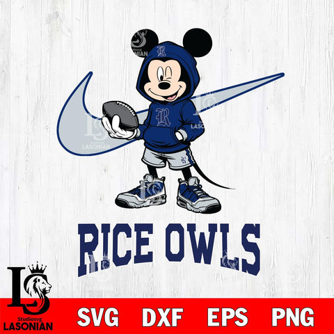 Rice Owls Mikey Mouse Disney NIKE, Svg Eps Dxf Png File, Digital Download