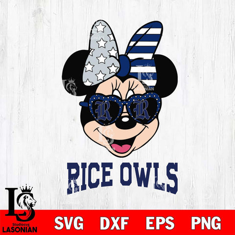 Rice Owls Minnie Mouse Love 2, Svg Eps Dxf Png File, Digital Download