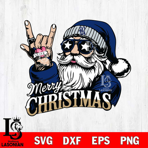 Rice Owls Rock Santa Claus Football Svg dxf eps png pdf file,NCAA svg,Digital Download,Cricut file