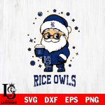 Rice Owls Santa Claus Coffe Svg dxf eps png pdf file,NCAA svg,Digital Download,Cricut file