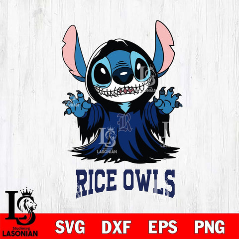 Rice Owls Stitch Ghost Svg Eps Dxf Png File, NCAA svg, Digital Download, Instant Download