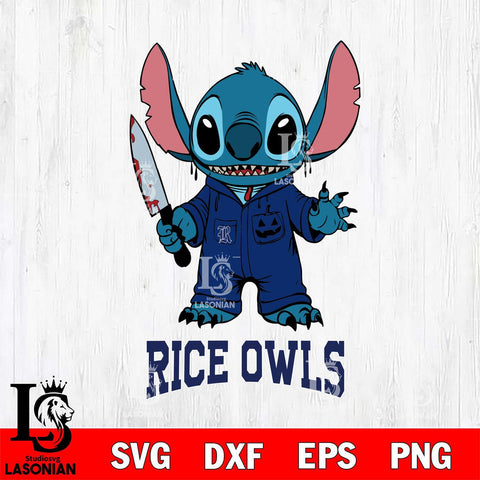 Rice Owls Stitch Horror 2 Svg Eps Dxf Png File, NCAA svg, Digital Download, Instant Download