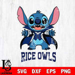 Rice Owls Stitch Vampire halloween Svg Eps Dxf Png File, NCAA svg, Digital Download, Instant Download