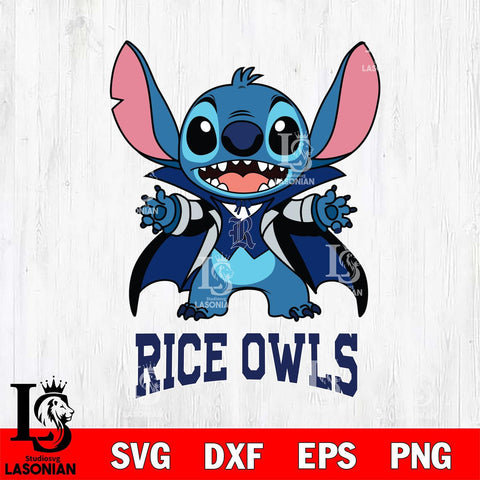 Rice Owls Stitch Vampire halloween Svg Eps Dxf Png File, NCAA svg, Digital Download, Instant Download