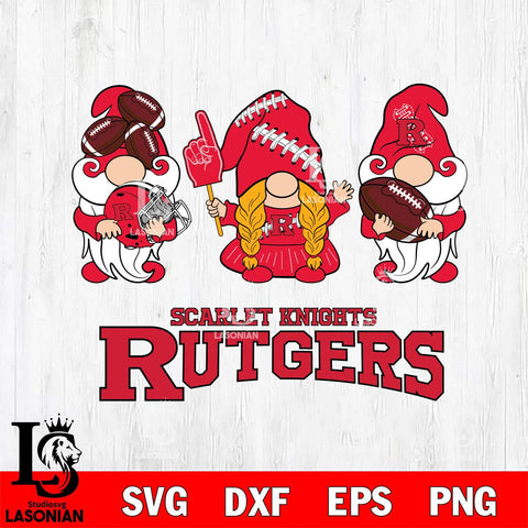 Rutgers Scarlet Knights 3 Gnomes Football Svg Eps Dxf Png File, Digital Download, Instant Download