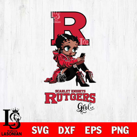 Rutgers Scarlet Knights Beauty Black Fan Girl Football, Svg Eps Dxf Png File, Digital Download