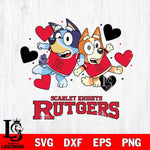 Rutgers Scarlet Knights Bluey & Bingo 10 Svg Eps Dxf Png File, NCAA svg, Digital Download, Instant Download