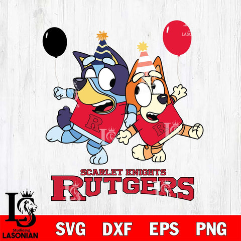 Rutgers Scarlet Knights Bluey & Bingo 2 Svg Eps Dxf Png File, NCAA svg, Digital Download, Instant Download