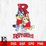 Rutgers Scarlet Knights Bluey & Bingo 3 Svg Eps Dxf Png File, NCAA svg, Digital Download, Instant Download