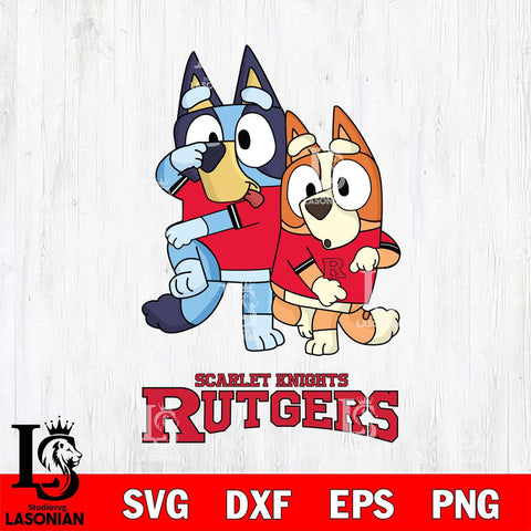 Rutgers Scarlet Knights Bluey & Bingo Svg Eps Dxf Png File, NCAA svg, Digital Download, Instant Download