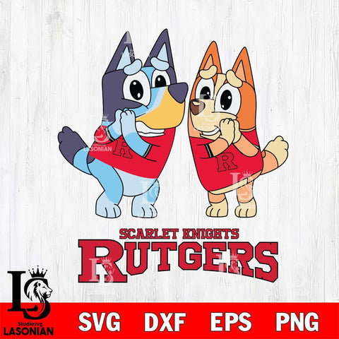 Rutgers Scarlet Knights Bluey & Bingo 5 Svg Eps Dxf Png File, NCAA svg, Digital Download, Instant Download